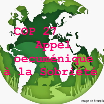 COP 27 Appel œcuménique à la sobriété